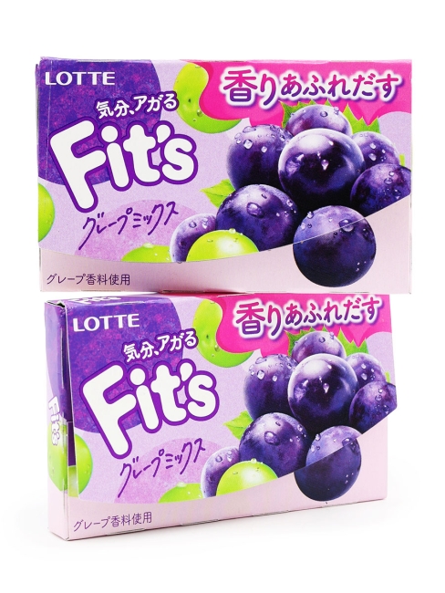 LOTTE Жевательная резинка виноградный микс 2 пачки Fit's Grape Mix, 2 x 24,6 г LOTTE Жевательная резинка виноградный микс 2 пачки Fit's Grape Mix, 2 x 24,6 г