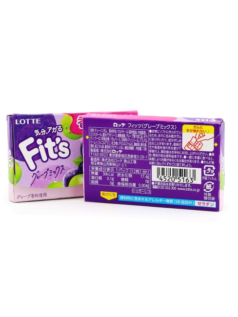 LOTTE Жевательная резинка виноградный микс 2 пачки Fit's Grape Mix, 2 x 24,6 г LOTTE Жевательная резинка виноградный микс 2 пачки Fit's Grape Mix, 2 x 24,6 г