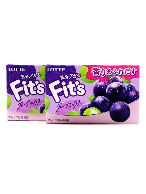 LOTTE Жевательная резинка виноградный микс 2 пачки Fit's Grape Mix, 2 x 24,6 г LOTTE Жевательная резинка виноградный микс 2 пачки Fit's Grape Mix, 2 x 24,6 г