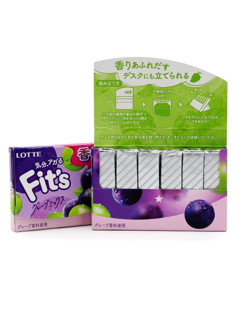 LOTTE Жевательная резинка виноградный микс 2 пачки Fit's Grape Mix, 2 x 24,6 г LOTTE Жевательная резинка виноградный микс 2 пачки Fit's Grape Mix, 2 x 24,6 г