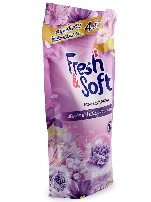 LION Кондиционер для стирки белья парфюмированный Фиолетовый роман Essence Fresh & Soft Violet Romance, 500 мл