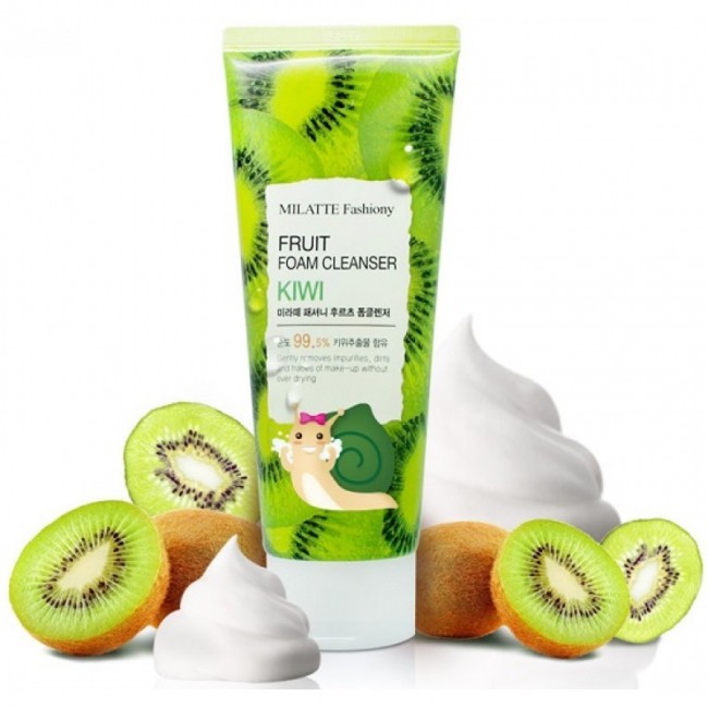 Milatte Пенка для умывания Киви Fashiony Fruit Foam Cleanser Kiwi, 150 мл Milatte Пенка для умывания Киви Fashiony Fruit Foam Cleanser Kiwi, 150 мл