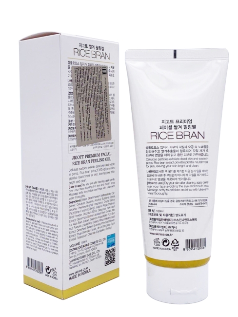 Jigott Пилинг гель для лица с экстрактом рисовых отрубей Premium Facial Rice Bran Peeling Gel, 180 мл Jigott Пилинг гель для лица с экстрактом рисовых отрубей Premium Facial Rice Bran Peeling Gel, 180 мл