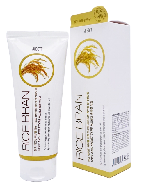 Jigott Пилинг гель для лица с экстрактом рисовых отрубей Premium Facial Rice Bran Peeling Gel, 180 мл Jigott Пилинг гель для лица с экстрактом рисовых отрубей Premium Facial Rice Bran Peeling Gel, 180 мл