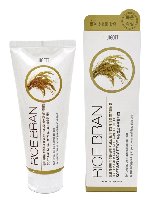 Jigott Пилинг гель для лица с экстрактом рисовых отрубей Premium Facial Rice Bran Peeling Gel, 180 мл Jigott Пилинг гель для лица с экстрактом рисовых отрубей Premium Facial Rice Bran Peeling Gel, 180 мл