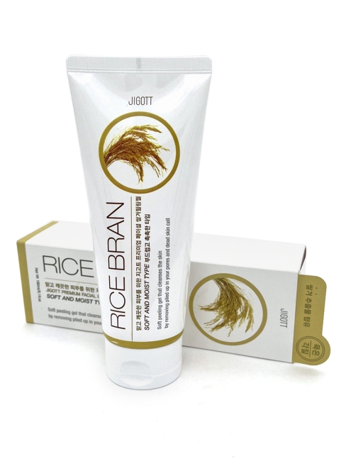 Jigott Пилинг гель для лица с экстрактом рисовых отрубей Premium Facial Rice Bran Peeling Gel, 180 мл Jigott Пилинг гель для лица с экстрактом рисовых отрубей Premium Facial Rice Bran Peeling Gel, 180 мл