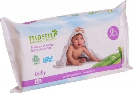 Masmi Natural Cotton Влажные салфетки, 60 шт