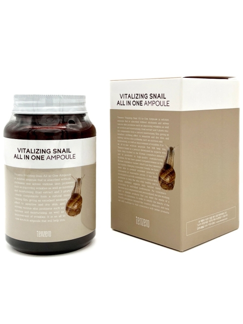 Tenzero Ампульная сыворотка с экстрактом слизи улитки Ampoule Snail Vitalizing All In One, 250 мл