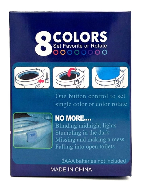 Подсветка для унитаза с датчиком движения с батарейками, 1 шт