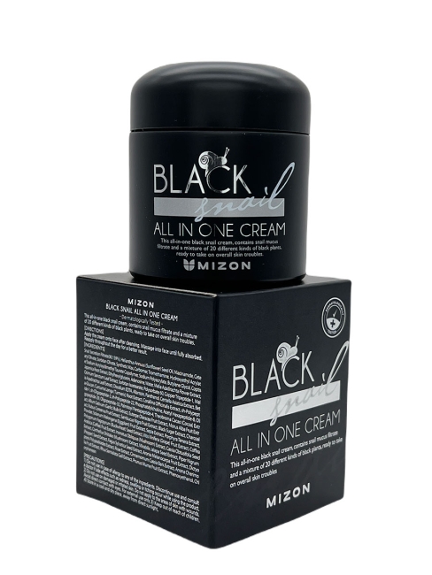 MIZON Крем для лица с экстрактом черной улитки Black Snail All In One Cream, 75 мл MIZON Крем для лица с экстрактом черной улитки Black Snail All In One Cream, 75 мл