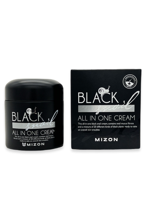MIZON Крем для лица с экстрактом черной улитки Black Snail All In One Cream, 75 мл MIZON Крем для лица с экстрактом черной улитки Black Snail All In One Cream, 75 мл
