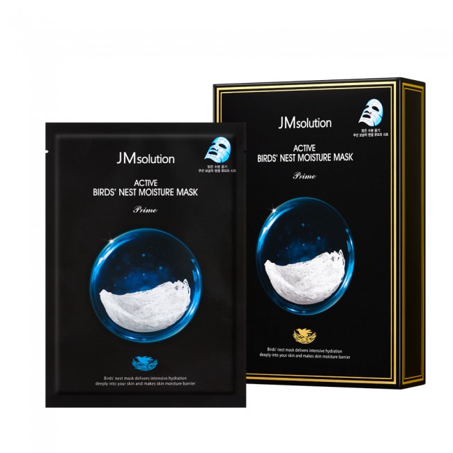 JMsolution Комплект ультратонких тканевых масок с ласточкиным гнездом Active Bird's Nest Moisture Mask Prime, 10 шт*30 мл