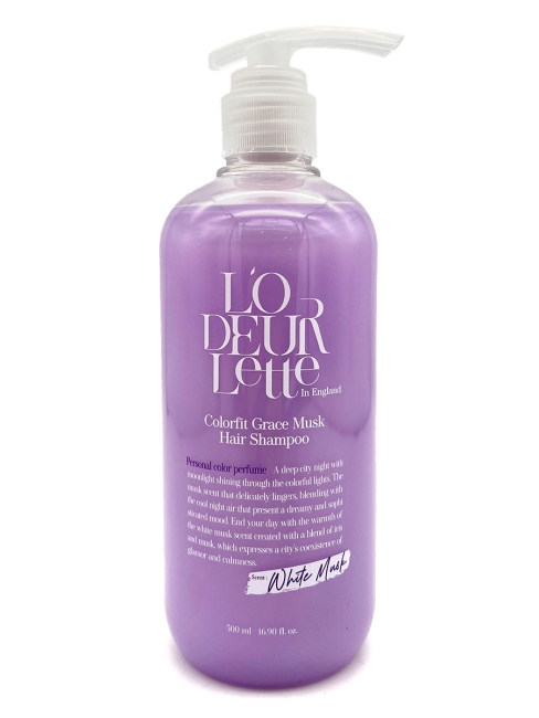 L'odeurlette Парфюмированный шампунь для волос с ароматом белого мускуса Colorfit Grace Musk Hair Shampoo, 500 мл L'odeurlette Парфюмированный шампунь для волос с ароматом белого мускуса Colorfit Grace Musk Hair Shampoo, 500 мл
