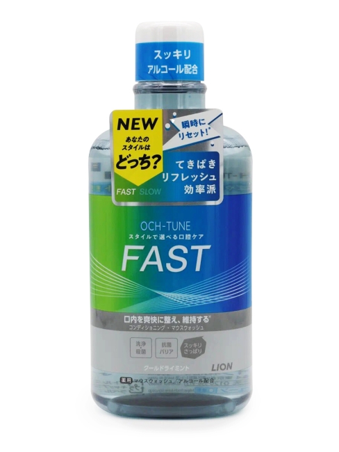 LION Ополаскиватель для полости рта бесспиртовой яркая прохлада OCH-TUNE Mouse Cool Dry, 600 мл