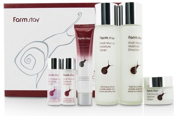 FarmStay Snail Mucus Moisture Skin Care 4 Set Набор по уходу за кожей лица на основе слизи улитки 4 предмета