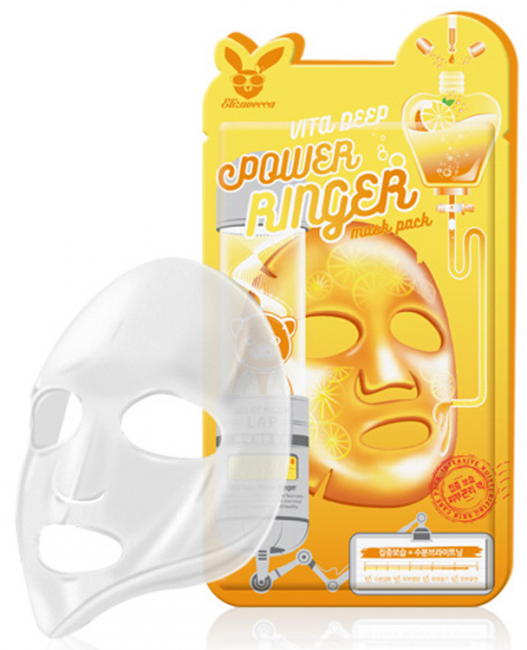 Elizavecca Deep Power Ringer Mask Pack Vita Тканевая маска с витаминным комплексом, 23 мл Elizavecca Deep Power Ringer Mask Pack Vita Тканевая маска с витаминным комплексом, 23 мл