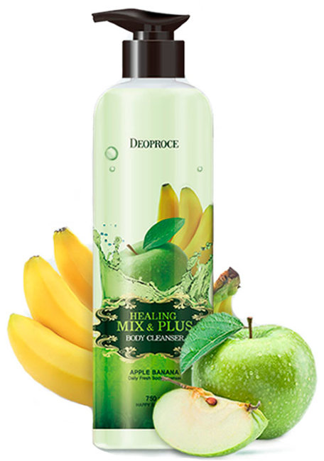 Deoproce Healing Mix & Plus Body Cleanser Apple Banana Гель для душа Яблочно-банановый, 750 г Deoproce Healing Mix & Plus Body Cleanser Apple Banana Гель для душа Яблочно-банановый, 750 г