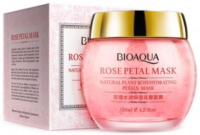 Bioaqua Rose Petal Mask Маска ночная смягчающая для лица с лепестками роз, 120 г