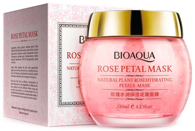 Bioaqua Rose Petal Mask Маска ночная смягчающая для лица с лепестками роз, 120 г Bioaqua Rose Petal Mask Маска ночная смягчающая для лица с лепестками роз, 120 г
