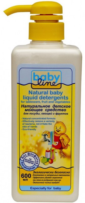 BabyLine Натуральное детское моющее средство для посуды, овощей и фруктов, 600 мл