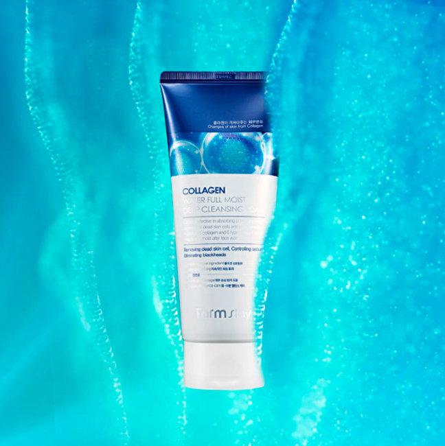 FarmStay Collagen Water Full Moist Deep Cleansing Foam Увлажняющая очищающая пенка с коллагеном, 180 мл