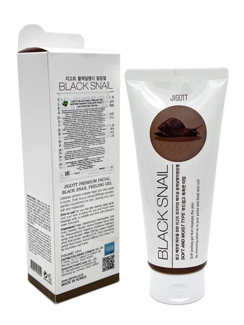 Jigott Пилинг гель для лица с экстрактом слизи черной улитки Premium Facial Black Snail Peeling Gel, 180 мл Jigott Пилинг гель для лица с экстрактом слизи черной улитки Premium Facial Black Snail Peeling Gel, 180 мл