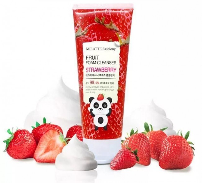 Milatte Пенка для умывания Клубника Fashiony Fruit Foam Cleanser Strawberry, 150 мл