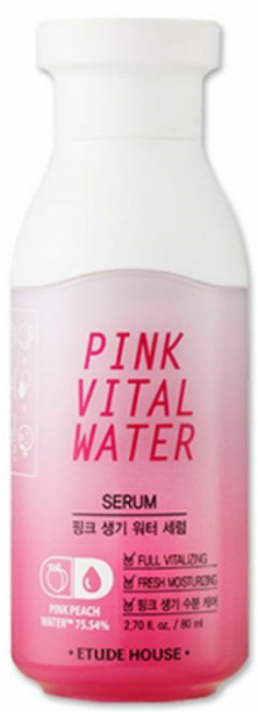 ETUDE HOUSE Pink Vital Water Serum Увлажняющая сыворотка для лица с персиковой водой, 80 мл