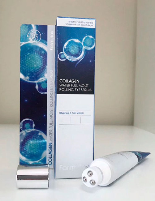 FarmStay Collagen Water Full Moist Rolling Eye Serum Лифтинг-сыворотка для кожи вокруг глаз с коллагеном, 25 мл
