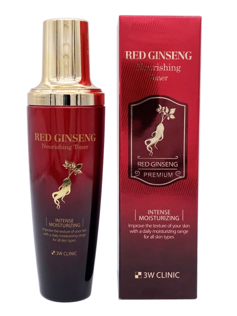 3W Clinic Питательный премиум-тонер для лица с красным женьшенем Red Ginseng Nourishing Toner, 130 мл