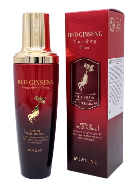 3W Clinic Питательный премиум-тонер для лица с красным женьшенем Red Ginseng Nourishing Toner, 130 мл