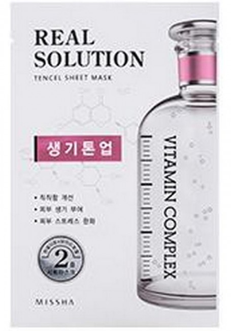MISSHA Real Solution Tencel Essential Sheet Mask Brightening Mаска для лица придающая сияние, 25 г