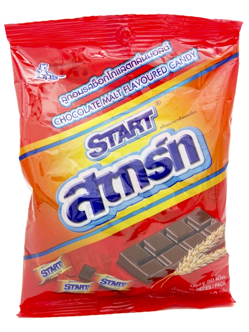 Boonprasert Конфета жевательная со вкусом шоколада и злаков Start Chocolate Malt  Flavoured Candy (50 шт), 140 г