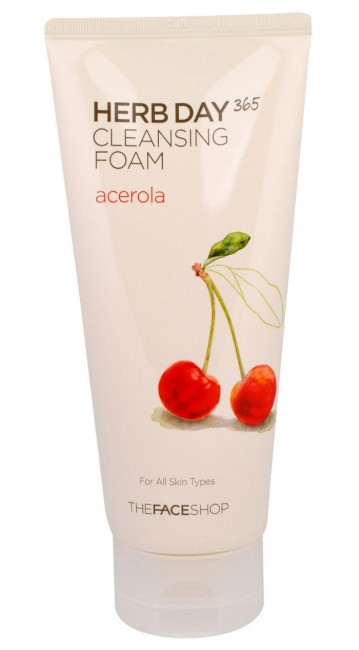 THE FACE SHOP Herb Day 365 Cleansing Foam Acerola Пенка для умывания Ацерола, 170 мл