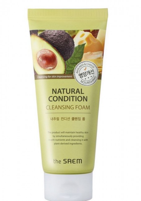 The Saem Natural Condition Cleansing Foam (Nourishing) Avocado&Cheese Очищающая пенка, 150 мл The Saem Natural Condition Cleansing Foam (Nourishing) Avocado&Cheese Очищающая пенка, 150 мл