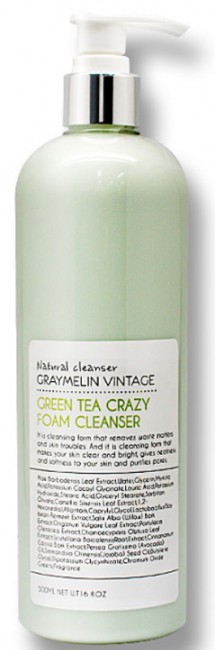 Graymelin Green Tea Crazy Foam Cleanser Очищающая пенка с экстрактом зеленого чая, 500 мл