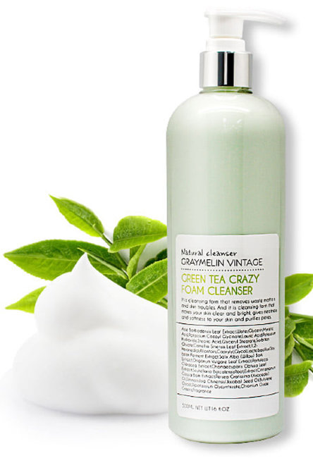 Graymelin Green Tea Crazy Foam Cleanser Очищающая пенка с экстрактом зеленого чая, 500 мл