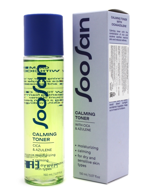 SOOSAN Успокаивающий тонер с центеллой и азуленом Calming Toner With Cica & Azulen, 150 мл