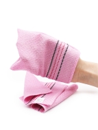 CleanLab Мочалка-варежка Кесе для лица и тела из вискозы жесткая массажная 13,5 х 15 см, 3 шт