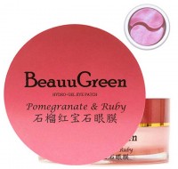 BeauuGreen Pomegranate & Ruby Hydrogel Eye Patch Гидрогелевые патчи для кожи вокруг глаз с экстрактом граната и рубиновой пудрой, 60 шт
