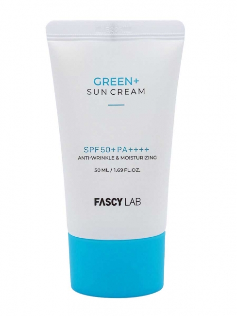 Fascy Lab Солнцезащитный крем Green+ Sun Cream SPF50+ PA++++ Anti-Wrinkle Moisturizing, 50 мл