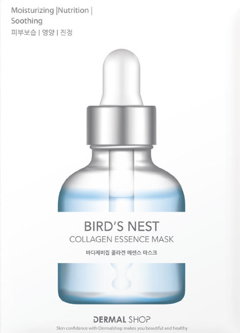 Dermal Shop Collagen Essence Mask Bird's Nest Инновационная коллагеновая маска для лица c комплексом аминокислот, витаминов, пептидов и экстрактом птичьих гнезд, 25 г