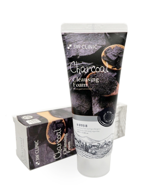 3W Clinic Пенка для умывания и сужения пор с Углем Charcoal Cleansing Foam, 100 мл