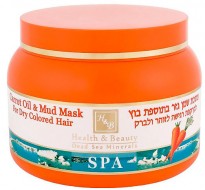 Health and Beauty Маска для сухих и окрашенных волос с Морковным маслом и Лечебной Грязью, 250 мл