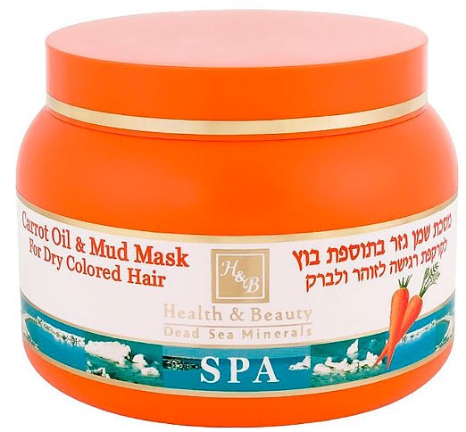 Health and Beauty Маска для сухих и окрашенных волос с Морковным маслом и Лечебной Грязью, 250 мл