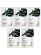 Meloso Комплект тканевых масок с углём Total Solution Charcoal, 5 шт * 25 г