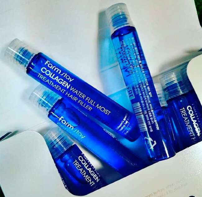 FarmStay Collagen Water Full Moist Treatment Hair Filler Набор увлажняющих филлеров с коллагеном для волос, 10 шт по 13 мл