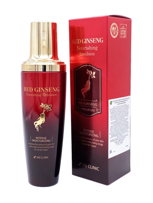 3W Clinic Питательная премиум-эмульсия для лица с красным женьшенем Red Ginseng Nourishing Emulsion, 130 мл