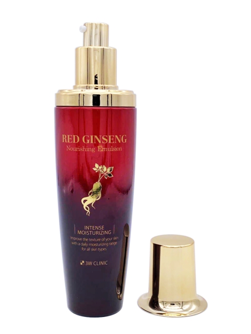 3W Clinic Питательная премиум-эмульсия для лица с красным женьшенем Red Ginseng Nourishing Emulsion, 130 мл