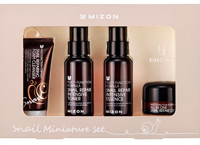 MIZON Snail Miniature Set Набор для лица, 30 мл+50 мл+50 мл+15 г